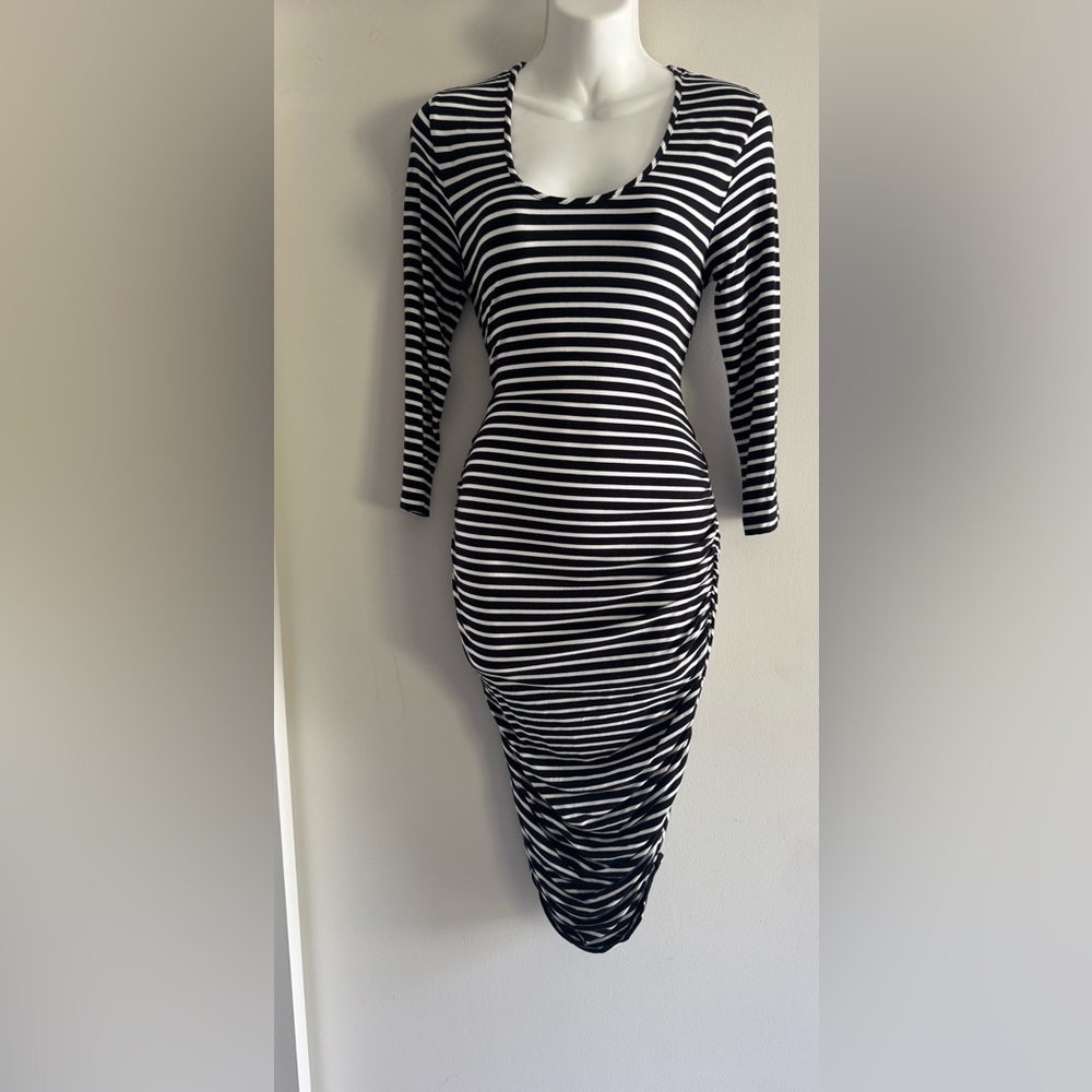 Ingrid & Isabel Maternity Black and White Bodycon Dress